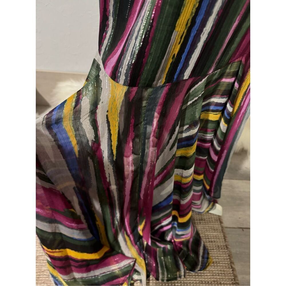 Michael Costello X Revolve Atienne in multicolor high low wrap maxi dress S - Picture 4 of 12